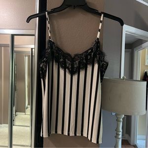 Zara Striped Cami With Lace